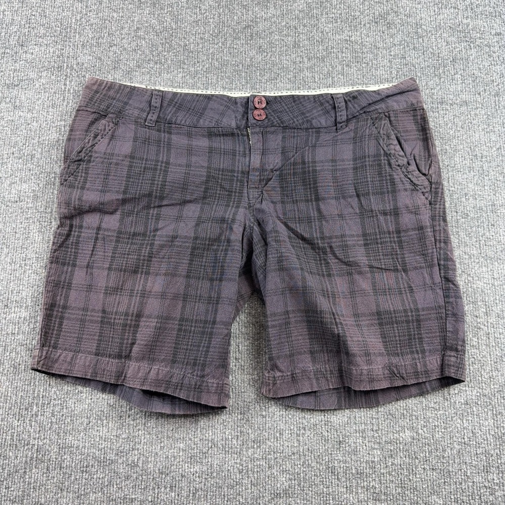 Fox Shorts Mens 36 Purple Plaid Chino 11 Inseam Flat Front Casual Cotton Pockets